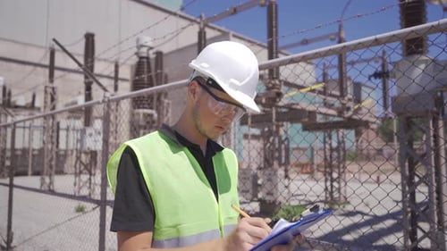 Electrical engineer at the switchyard.