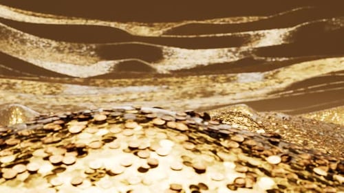 Une énorme quantité de pièces d'or. Les immenses montagnes d'or. Trésor ancien