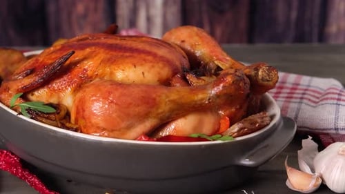 Baked or Fried Thanksgiving Chicken or Turkey Closeup