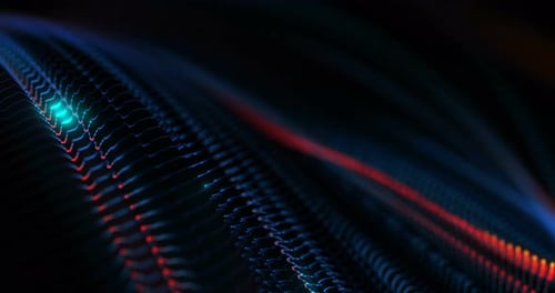 4K animated background loop with audio elements. 3D abstract digital wave.
