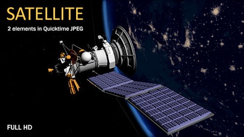 3D Satellite Deploying Solar Panels in Earth Orbit