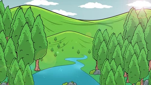 Green Landscape With Trees 4K