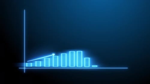 Financial neon light business graph growth. Vd 219