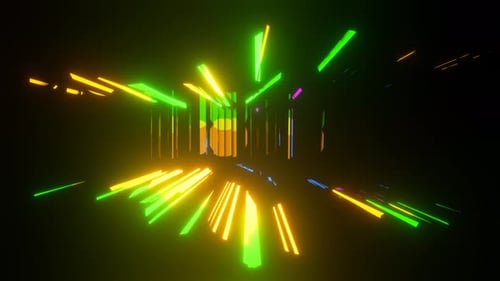 3D-gerenderte VJ-Laserstrahlen. Abstrakter Hintergrund