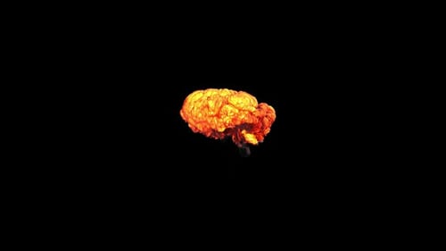 Realistic Fiery Explosion with Dissipating Smoke