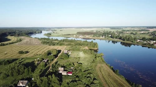 Forest Field River And Road 06