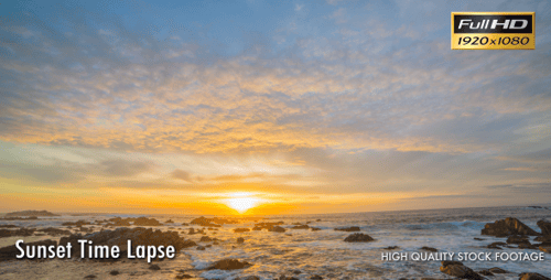 Beautiful Ocean Sunrise over Rocky Beach