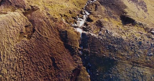Aerial Iceland Waterfall