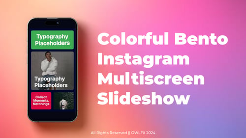 Dynamic Colorful Multiscreen Gallery for Social Media Stories