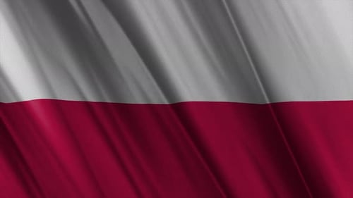 Waving White and Red Flag Animation