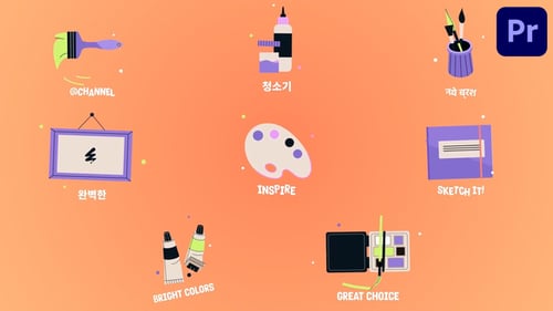 Animated Art Icons and Creative Titles Motion Graphics