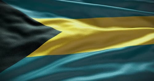 Realistic Waving Flag of The Bahamas Seamless Loop