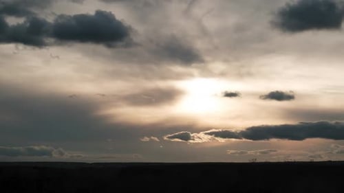 Dramatic Clouds at Golden Hour Sunset Landscape