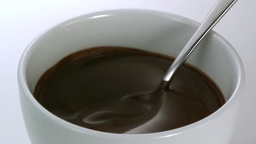 Delicious Dark Chocolate in a White Mug