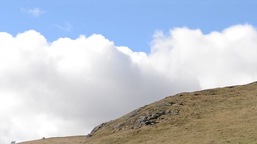 Puffy Clouds Coming Over the Ridge