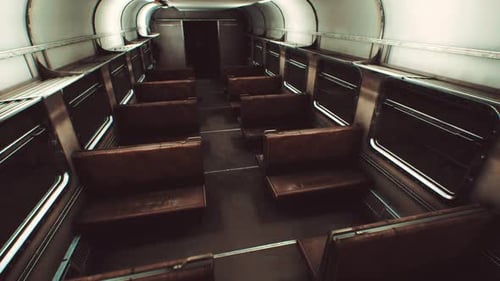 Intérieur de l'ancien train électrique soviétique