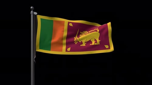 Waving Sri Lanka National Flag Animation