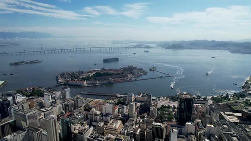 Vista panorâmica do centro da cidade do Rio de Janeiro, Brasil. Marco turístico.