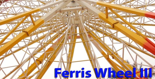 Large Colorful Ferris Wheel Structure Rotating