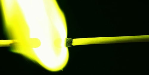 Igniting Match Burns Brightly in Macro Shot