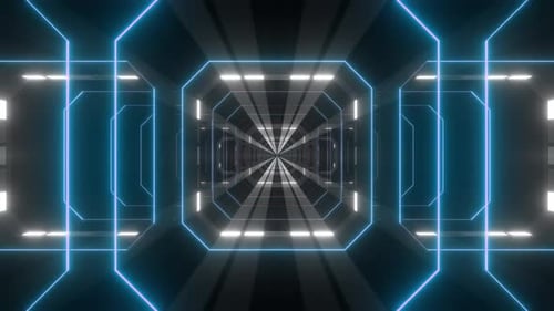 4k Blue Retro Tunnel