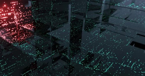 Futuristic Digital Network Data Flow Loop Background