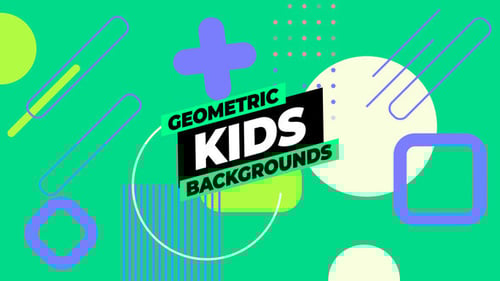 Animated Geometric Kids Backgrounds Pack for Fun Projects