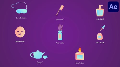 Spa Relaxing Icons And Titles for After Effects