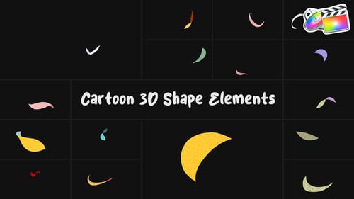 Cartoon 3D Shape Elements for FCPX