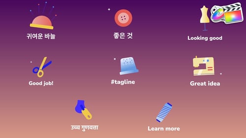 Sewing Studio Icons And Titles for FCPX