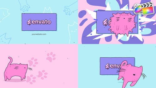 Whimsical Animated Cat Logo Reveal with Fluid Transitions