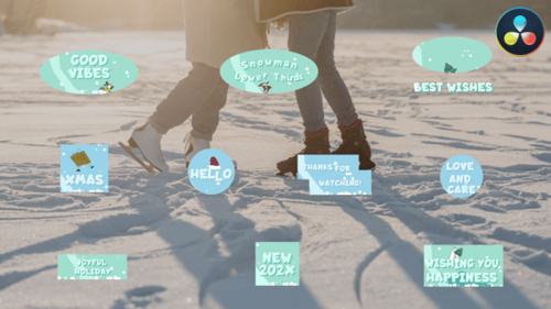 Animated Winter Holiday Lower Thirds with Festive Snowman Designs