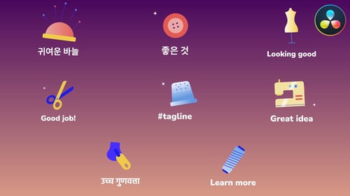 Sewing Studio Icons And Titles for DaVinci Resolve