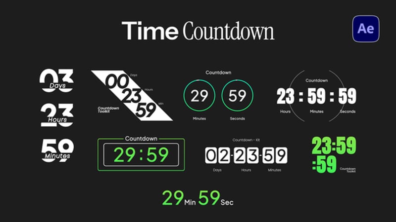 Modern Digital Countdown Timer Toolkit for Events and Broadcasts ...