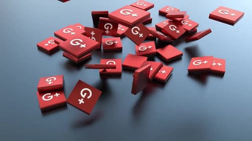 Google Plus-Mediensymbol fällt nach unten