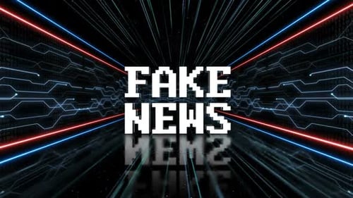 Fake News Glitch Text and Tech Room