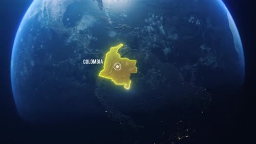 Earh Zoom In Space Colombia Country Alpha Output