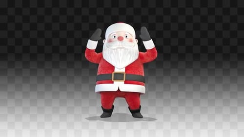 3D Animated Santa Claus Waving Greeting