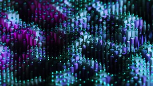 Abstract Geometric Cubes and Spheres Waving Loop Background