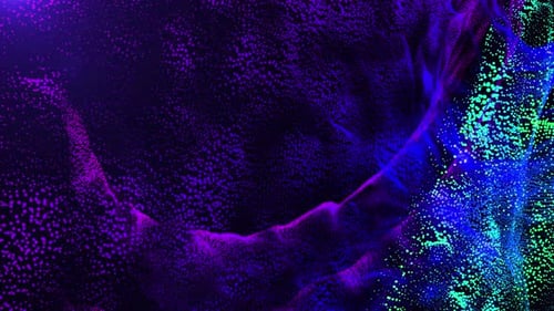 Fond numérique abstrait de particules liquides colorées