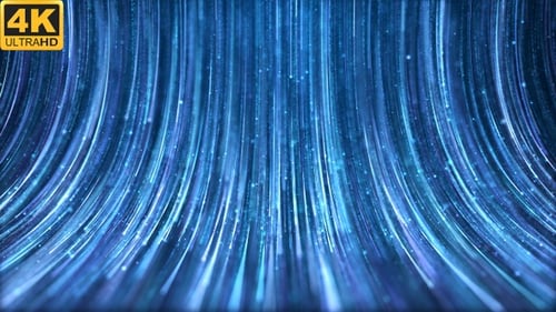 Abstract Blue Light Trails and Particles Motion Background