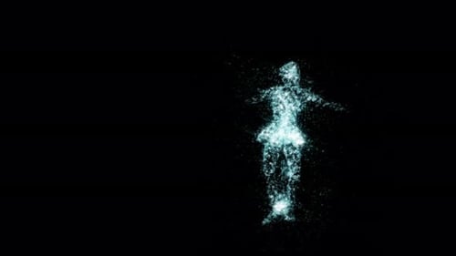 Abstract Particle Dancer Performing Ballet Animation