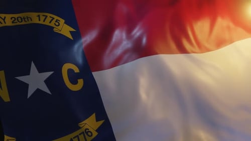 Realistic North Carolina State Flag Waving