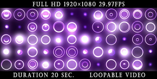 Pulsing Neon Circles and Dots VJ Loop Background