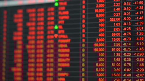 Stock Market Price Board in Economic Crisis
