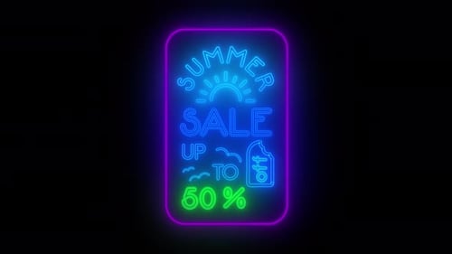Best Summer Sale Discount Neon Sign Alpha Channel