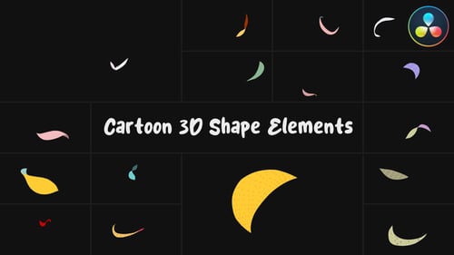 Cartoon 3D Shape Elements for DaVinci Resolve