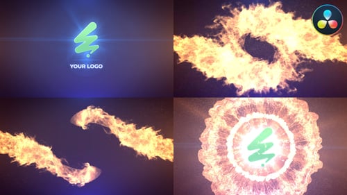 Fire Twist Logo Reveal for DaVinci Resolve