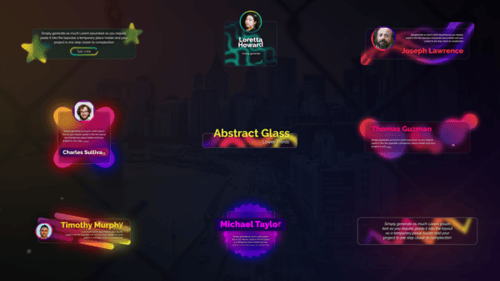 Vibrant Glass Lower Thirds with Neon Fluid Shapes