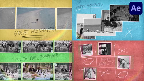 Handwritten Memories Photo Slideshow with Retro Grainy Effects